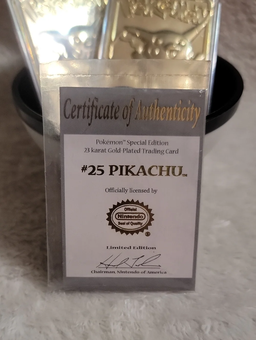 2 1999 Burger King 23K Gold-Plated Pikachu Cards